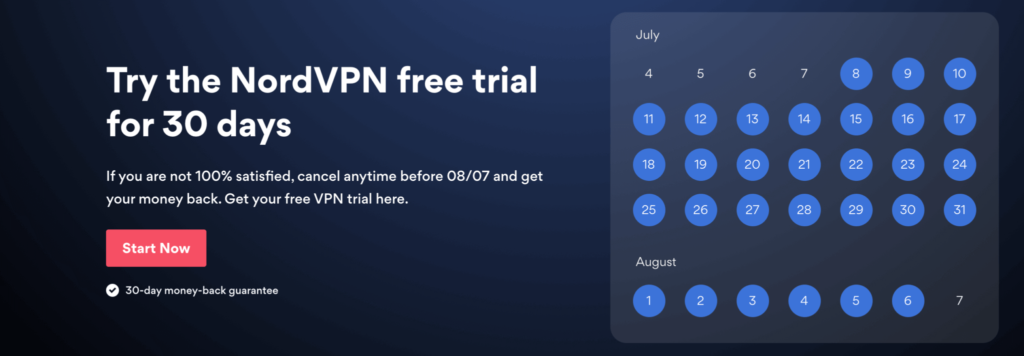 nordvpn 30 day trial