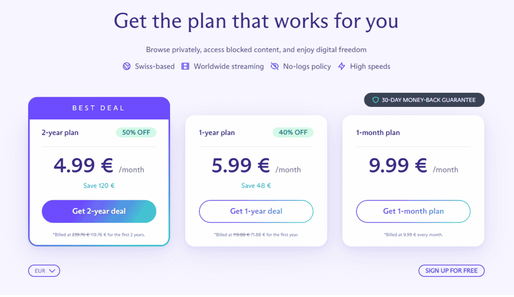 protonvpn plan