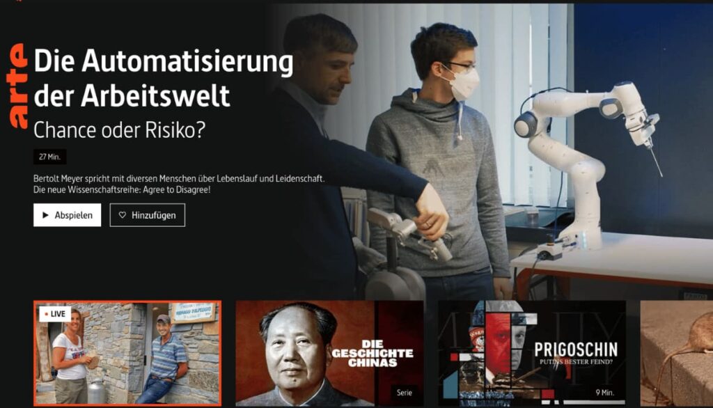 Arte TV Germany Homepage